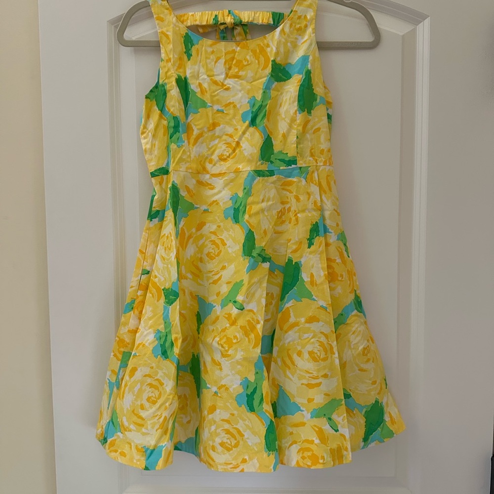 Lilly Pulitzer Yellow and Green Floral Kids Dress